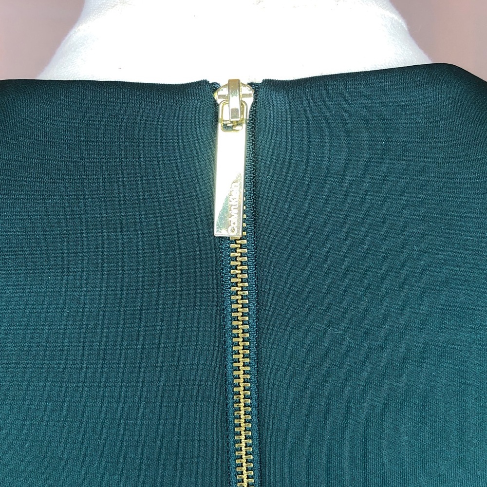 Calvin Klein Tailored Dark Green Midi Dress with Short Sleeves Size Small 2 - Picture 9 of 15